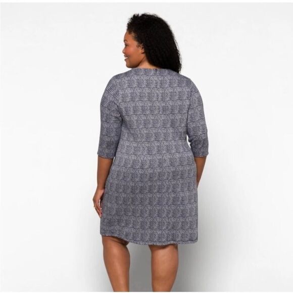 41 Hawthorn Aniya Jacquard Knit Soft & Comfortable Midi Dress Plaid Navy Size 2X - Picture 2 of 12